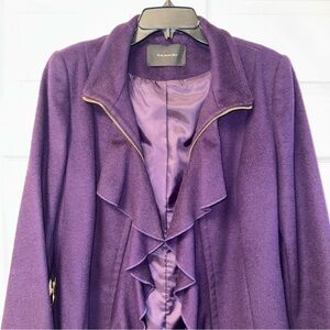 Tahari‎ purple wool blend coat
